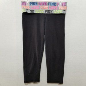 Victoria's Secret PINK pants Small Love PINK logo foldover waist leggings capri